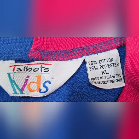 Vintage 90s Kids Colorblock Cardigan Sweater Granny Core Talbot Kids Sz XLRetro - Picture 9 of 11